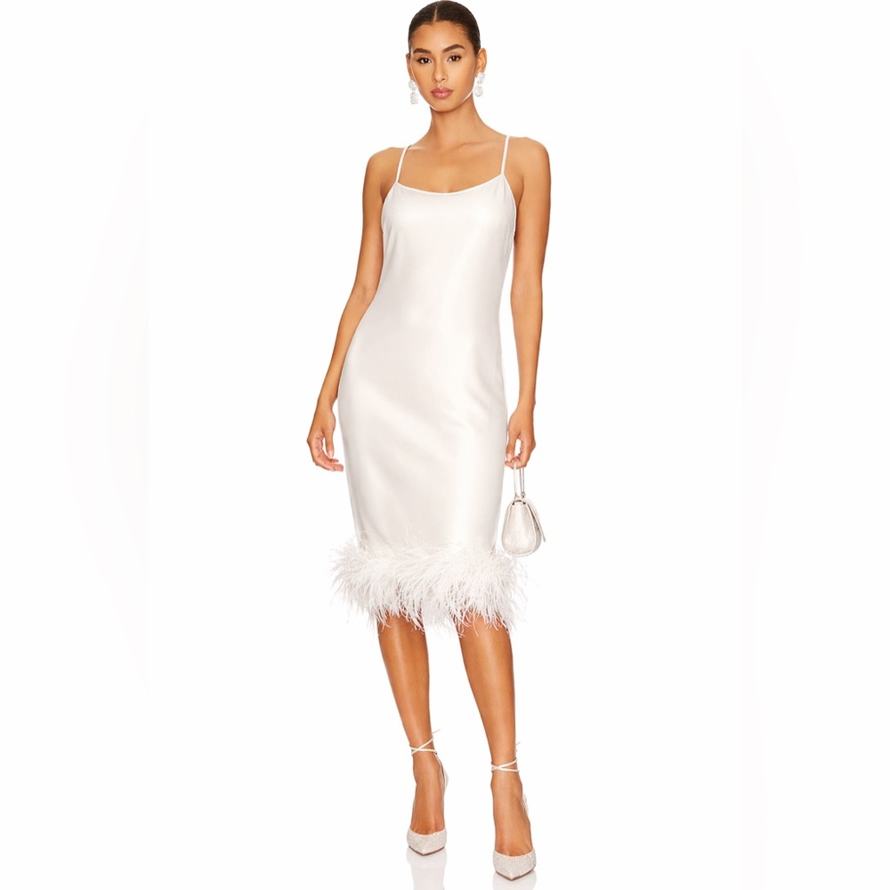 Amanda Uprichard White Feather Dress